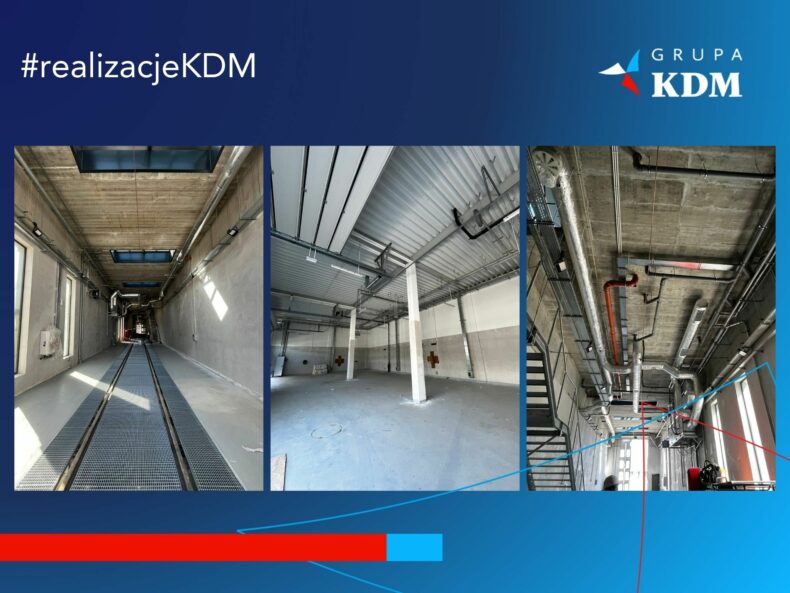 Zajezdnia tramwajowa Annopol – instalacje KDM Wnętrza zajezdni tramwajowej na Annopolu w Warszawie: tor prób, hala i instalacje – realizacja Grupy KDM